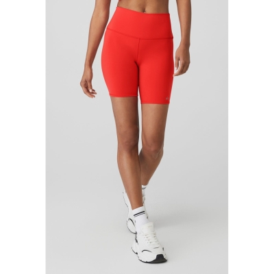 Bermudas Alo Yoga 7" High-Cintura Ciclismo Mujer Rojos | MX-15GJIA