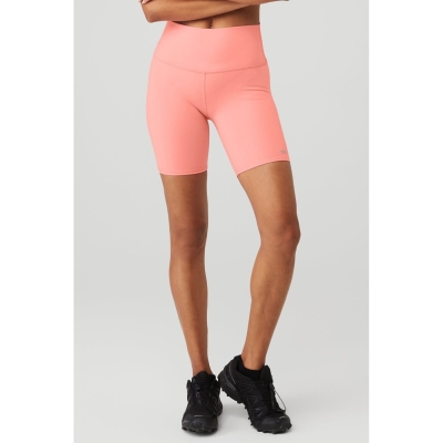 Bermudas Alo Yoga 7" High-Cintura Ciclismo Mujer Rosas | MX-36QXSA