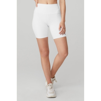 Bermudas Alo Yoga 7" High-Cintura Ciclismo Mujer Blancos | MX-38PVSA