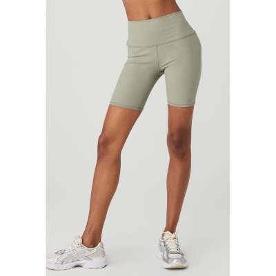 Bermudas Alo Yoga 7" High-Cintura Ciclismo Mujer Grises | MX-39XWFR