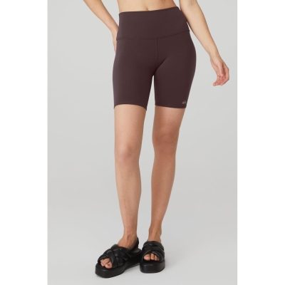 Bermudas Alo Yoga 7" High-Cintura Ciclismo Mujer Morados Grises | MX-41EUPH