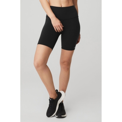 Bermudas Alo Yoga 7" High-Cintura Ciclismo Mujer Negros | MX-48OUSB