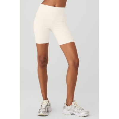 Bermudas Alo Yoga 7" High-Cintura Ciclismo Mujer Blancos | MX-80YKPZ