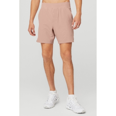 Bermudas Alo Yoga 7'' Repetition Hombre Rosas Grises | MX-23JQEL