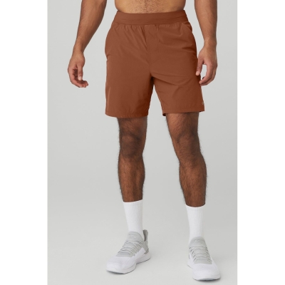 Bermudas Alo Yoga 7'' Repetition Hombre Rust | MX-52BXCD