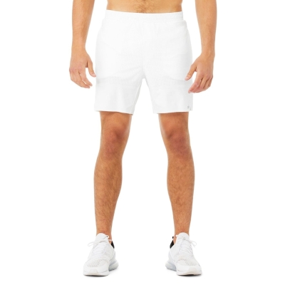 Bermudas Alo Yoga 7" Traction Hombre Blancos | MX-30GVZA