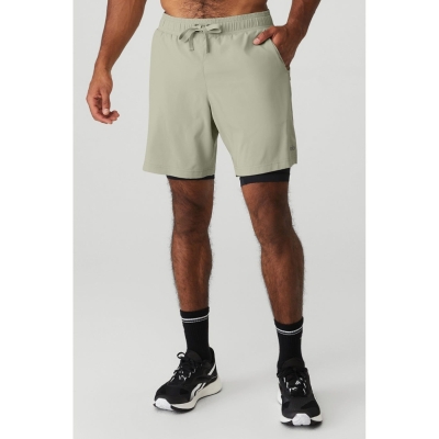 Bermudas Alo Yoga 7'' Unity 2 In 1 Hombre Grises Negros | MX-91FIST