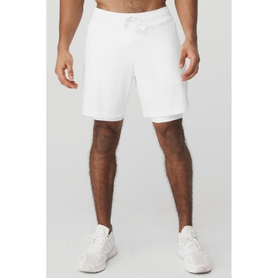 Bermudas Alo Yoga 7" Unity 2-In-1 Hombre Blancos | MX-46BLSG