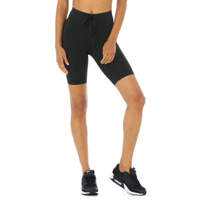 Bermudas Alo Yoga 9” Warrior Compression Mujer Negros | MX-37HJXS