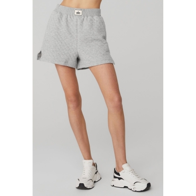 Bermudas Alo Yoga Acolchado Arena Boxing Mujer Grises | MX-23RAZT