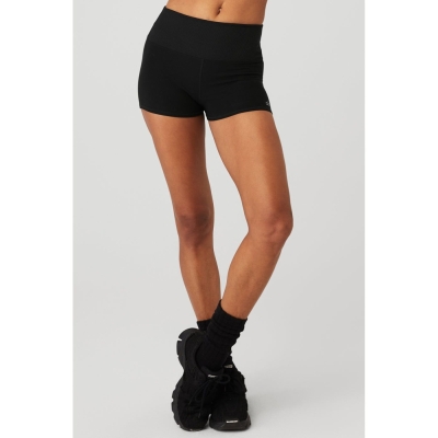 Bermudas Alo Yoga Alosoft Aura Mujer Negros | MX-23QPDO