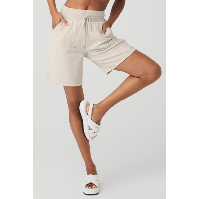 Bermudas Alo Yoga High-Cintura Easy Sweat Mujer Beige | MX-51TAGM