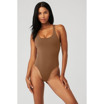 Bodysuit Alo Yoga Sleek Back Mujer Marrom | MX-92NYBZ