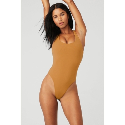 Bodysuit Alo Yoga Sleek Back Mujer Toffee | MX-37CZIF