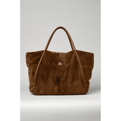 Bolsas Alo Yoga Faux Fur Tote Mujer Chocolate | MX-82DFGE