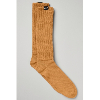 Calcetines Alo Yoga Scrunch Mujer Toffee | MX-04IBXY