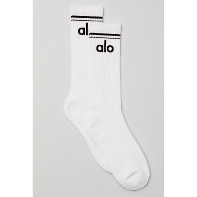 Calcetines Alo Yoga Throwback Hombre Blancos Negros | MX-97MOYS