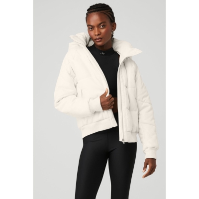 Chaquetas Alo Yoga Faux Cuero Boss Puffer Mujer Blancos | MX-19GQVE