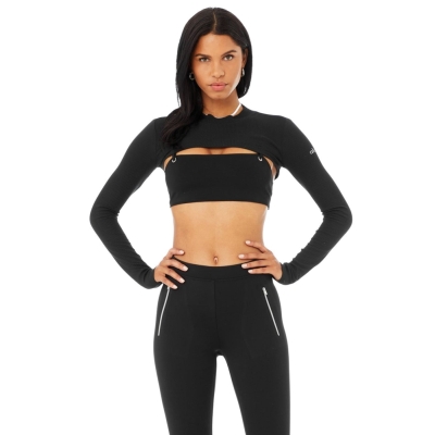 Crop Tops Alo Yoga Thrill Seeker Shrug Mujer Negros | MX-46ETRN