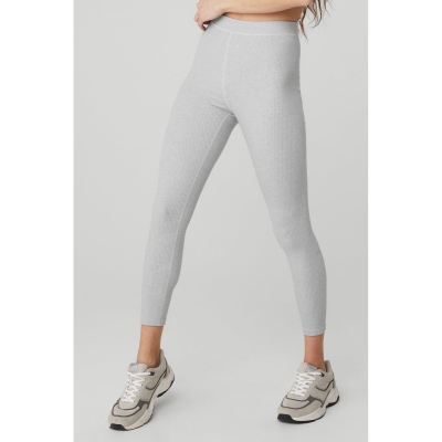 Leggins Alo Yoga Acanalado High-Cintura 7/8 Blissful Mujer Grises | MX-32RGCZ