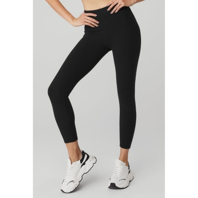 Leggins Alo Yoga Acanalado High-Cintura 7/8 Blissful Mujer Negros | MX-72LQXC