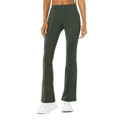 Leggins Alo Yoga High-Cintura 7/8 Zip It Flare Mujer Verdes Oscuro | MX-68KVDC