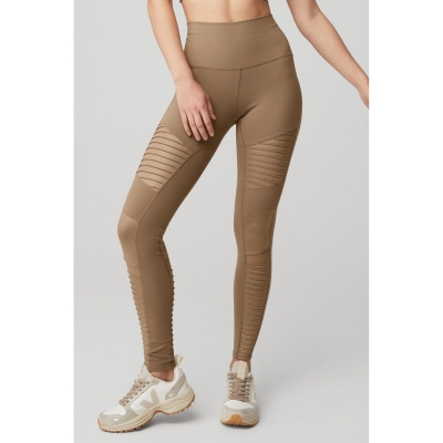 Leggins Alo Yoga High-Cintura Moto Mujer Marrom | MX-37IHUB