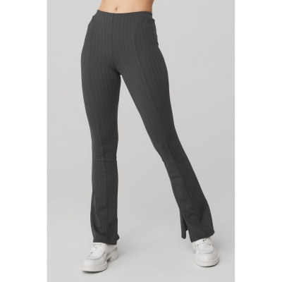 Leggins Alo Yoga High-Cintura Pinstripe Zip It Flare Mujer Grises Negros | MX-61FCUT