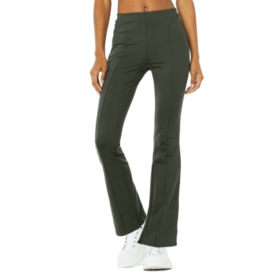 Leggins Alo Yoga High-Cintura Zip It Flare Mujer Verdes Oscuro | MX-67KUFW