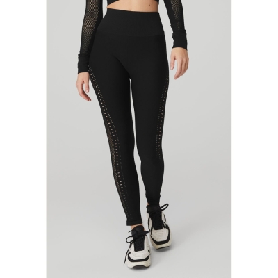 Leggins Alo Yoga Seamless High-Cintura 7/8 Open Air Mujer Negros | MX-31GRXL