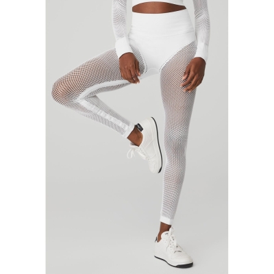 Leggins Alo Yoga Seamless High-Cintura 7/8 Limitless Open Air Mujer Blancos | MX-52QWXR