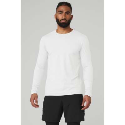 Long Sleeve Alo Yoga Conquer Reform Crewneck Hombre Blancos | MX-16ECQT