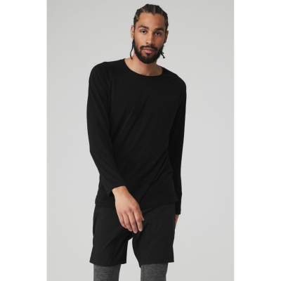 Long Sleeve Alo Yoga Triumph Tee Hombre Negros | MX-17CHZM