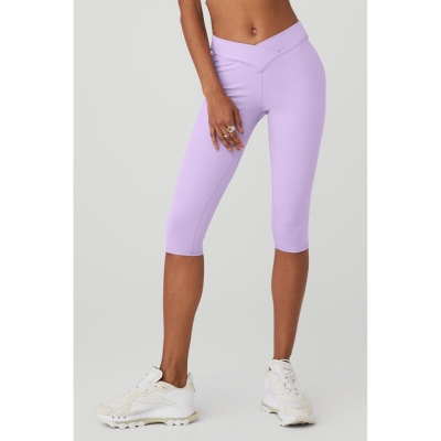 Pantalones Capri Alo Yoga Airbrush V-Cut Define Mujer Morados | MX-65UBMQ