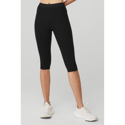 Pantalones Capri Alo Yoga Alosoft High-Cintura Iconic 90'S Mujer Negros | MX-18AVKT