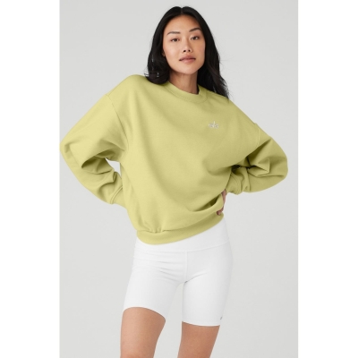 Pullover Alo Yoga Accolade Crew Neck Mujer Grises Amarillos | MX-90YQTH