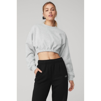 Pullover Alo Yoga Devotion Crew Neck Mujer Grises | MX-74CLEF