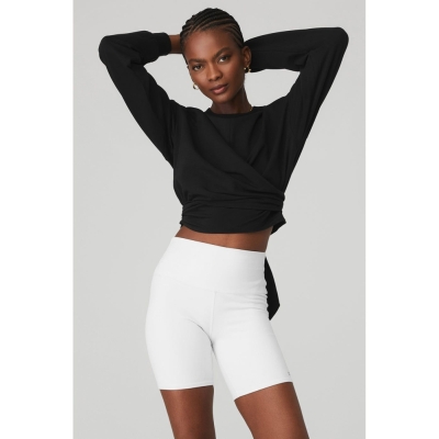 Pullover Alo Yoga Dreamy Wrap Mujer Negros | MX-24EGAN