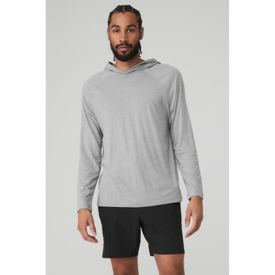 Ropa De Abrigo Alo Yoga Core Encapuchado Runner Hombre Grises | MX-58SZJB