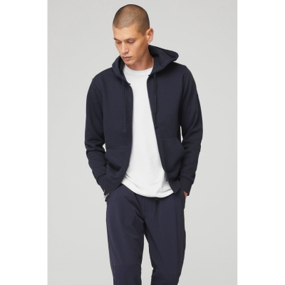 Ropa De Abrigo Alo Yoga Everyday Full Zip Hombre Azul Marino | MX-90KQUD