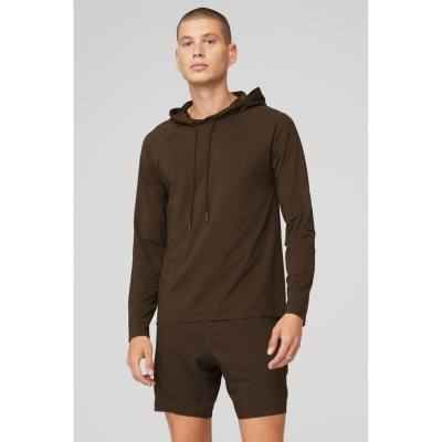 Ropa De Abrigo Alo Yoga Idol Encapuchado Runner Hombre Cafes | MX-15RUIO