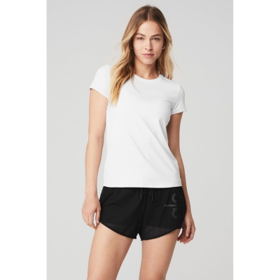 Short Sleeve Alo Yoga Alosoft Finesse Tee Mujer Blancos | MX-60RAZX