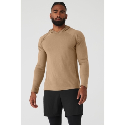 Sudadera Con Capucha Alo Yoga Core Encapuchado Runner Hombre Marrom | MX-36AUOE