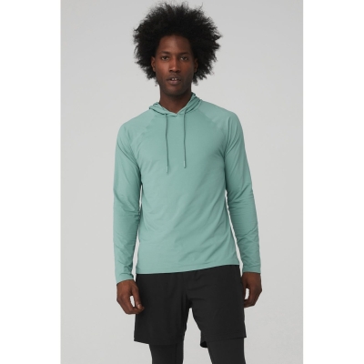 Sudadera Con Capucha Alo Yoga Idol Encapuchado Runner Hombre Azules | MX-01VWOZ