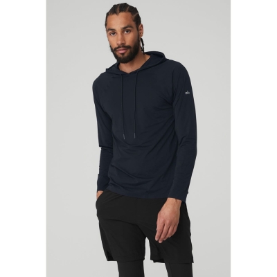 Sudadera Con Capucha Alo Yoga Idol Encapuchado Runner Hombre Azul Marino Oscuro | MX-02YSFI