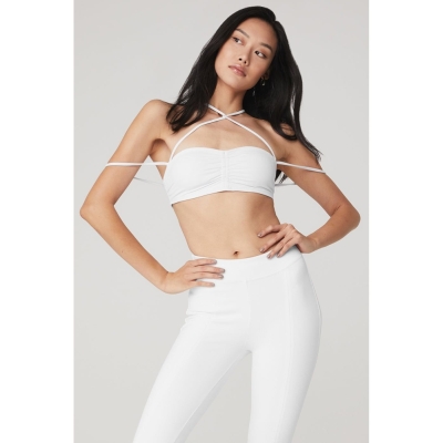 Sujetadores Alo Yoga Airbrush Electric Off The Shoulder Mujer Blancos | MX-56APEC