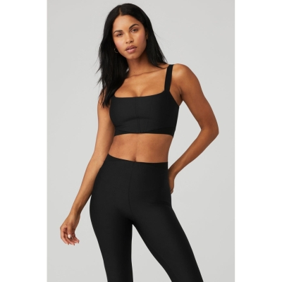 Sujetadores Alo Yoga Airlift Corset Mujer Negros | MX-30HSVD