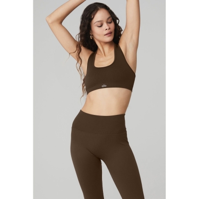 Sujetadores Alo Yoga Seamless Acanalado Mujer Cafes | MX-81NMCK