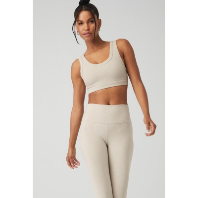 Sujetadores Alo Yoga Wellness Mujer Beige | MX-59TEYL