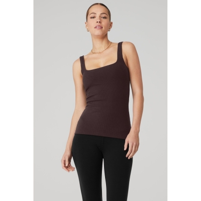 Tank Top Alo Yoga Acanalado Minimalist Mujer Morados Grises | MX-01WJBS